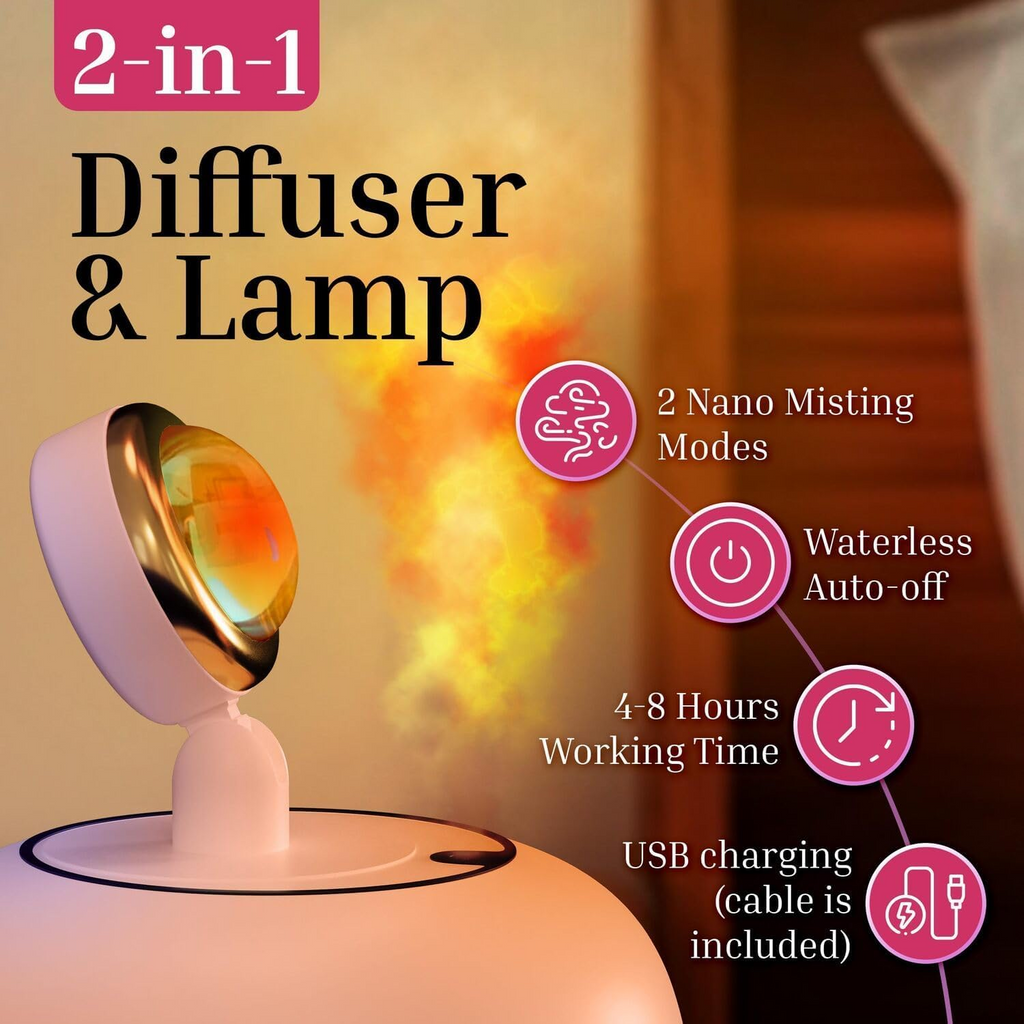 Sunset Night Light 2 In 1 Sunset Lamp And Air Humidifier
