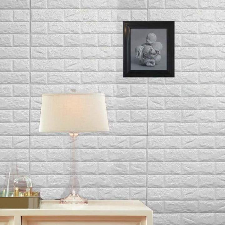 3D Wall Sticker White Brick Sheet (Size 70x77)