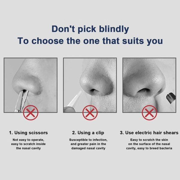 2-Pcs 360° Rotating Nose Hair Cutter & Tweezers